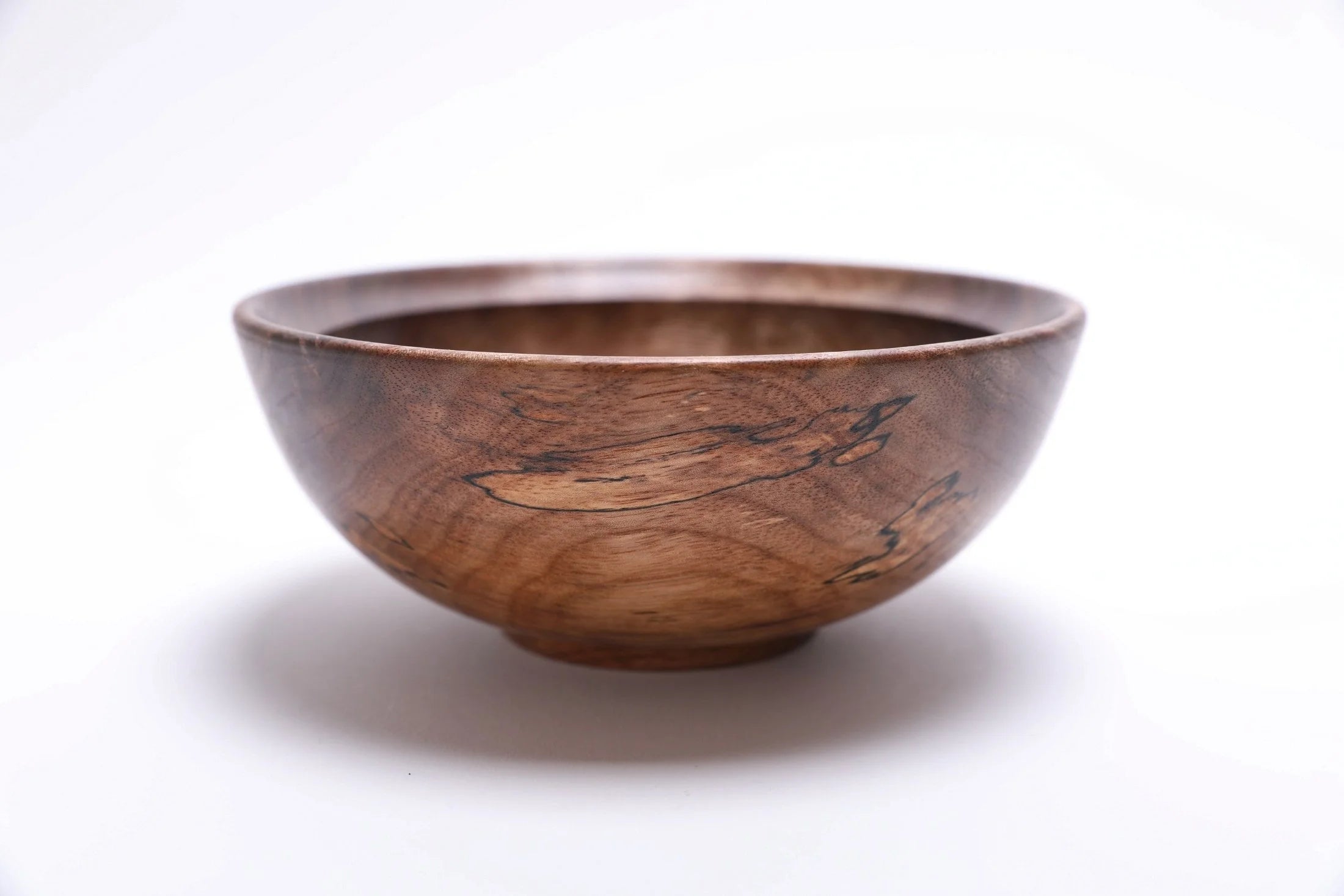#2668 Spalted Wild Black Walnut Wooden Bowl  (6 5/8" x 2 3/4")