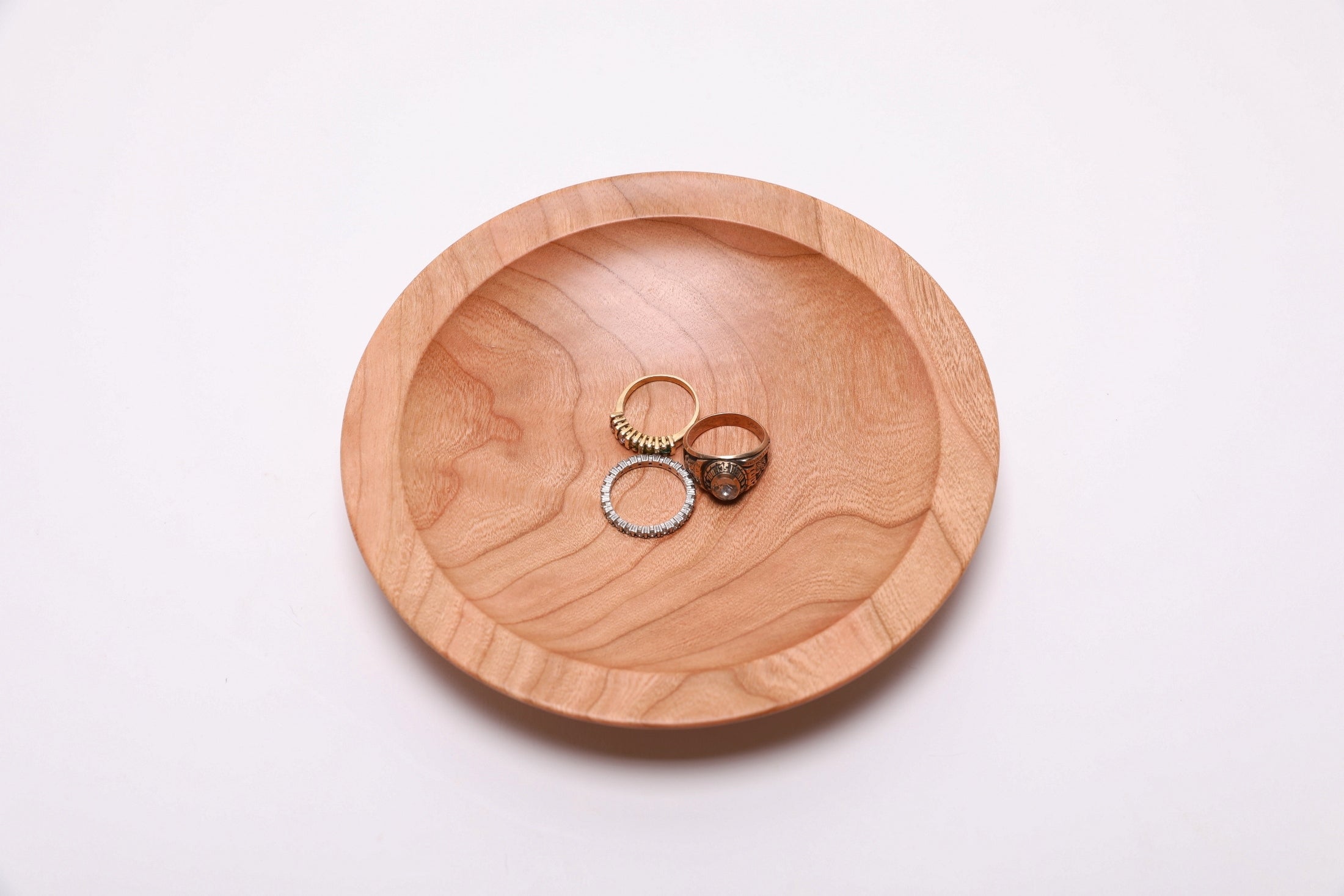 #2678 Curly Black Cherry Wooden Ring Dish  (6" x 1")