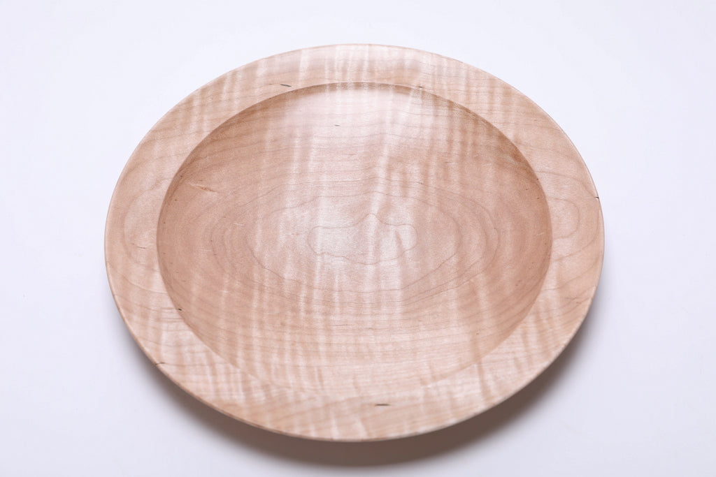 #2695 Shallow Tiger Maple Wooden Bowl  (9 1/2" x 1 1/4")