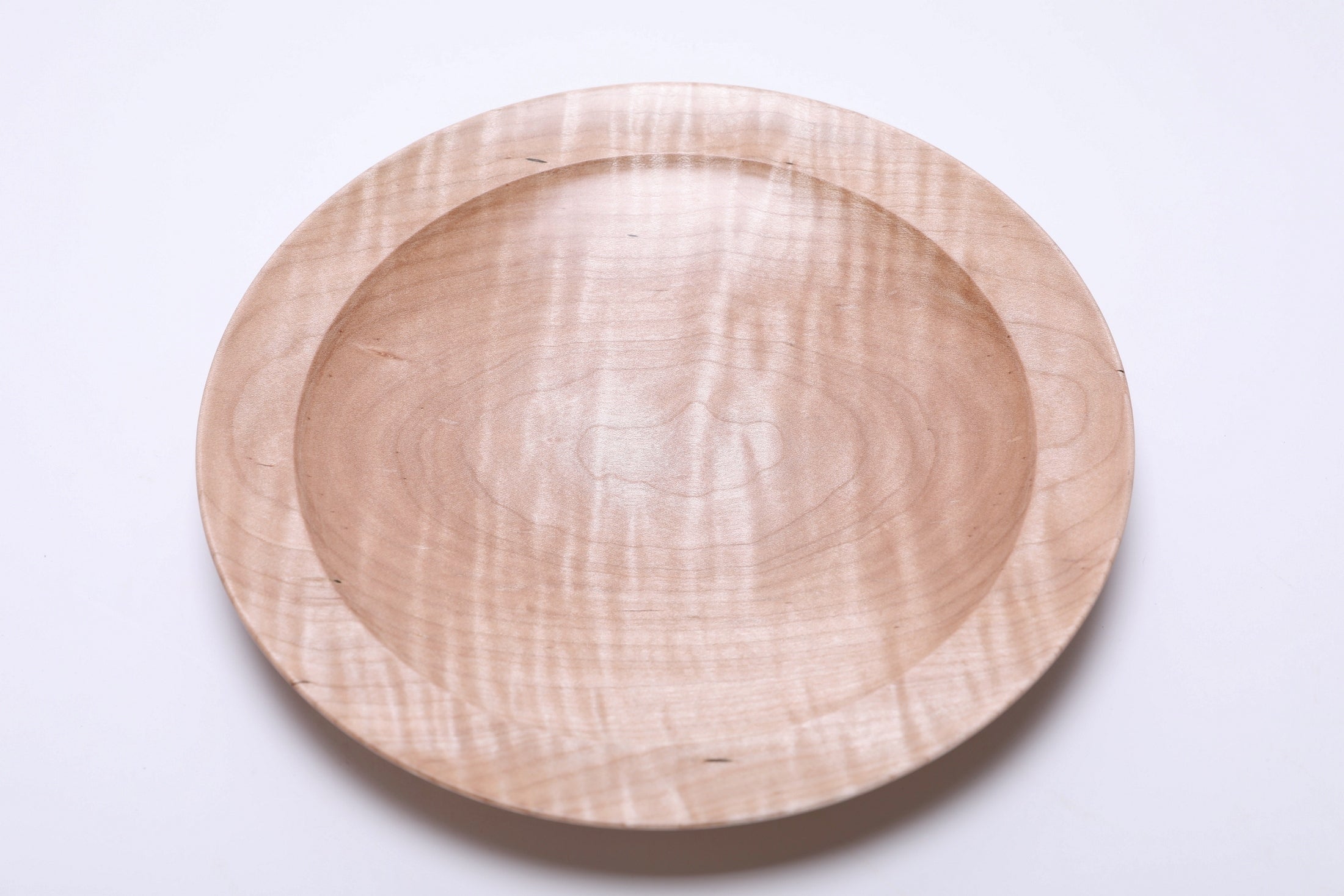 #2695 Shallow Tiger Maple Wooden Bowl  (9 1/2" x 1 1/4")