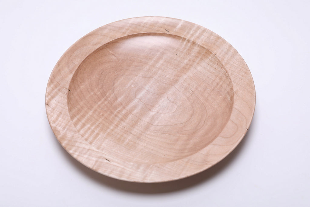 #2695 Shallow Tiger Maple Wooden Bowl  (9 1/2" x 1 1/4")