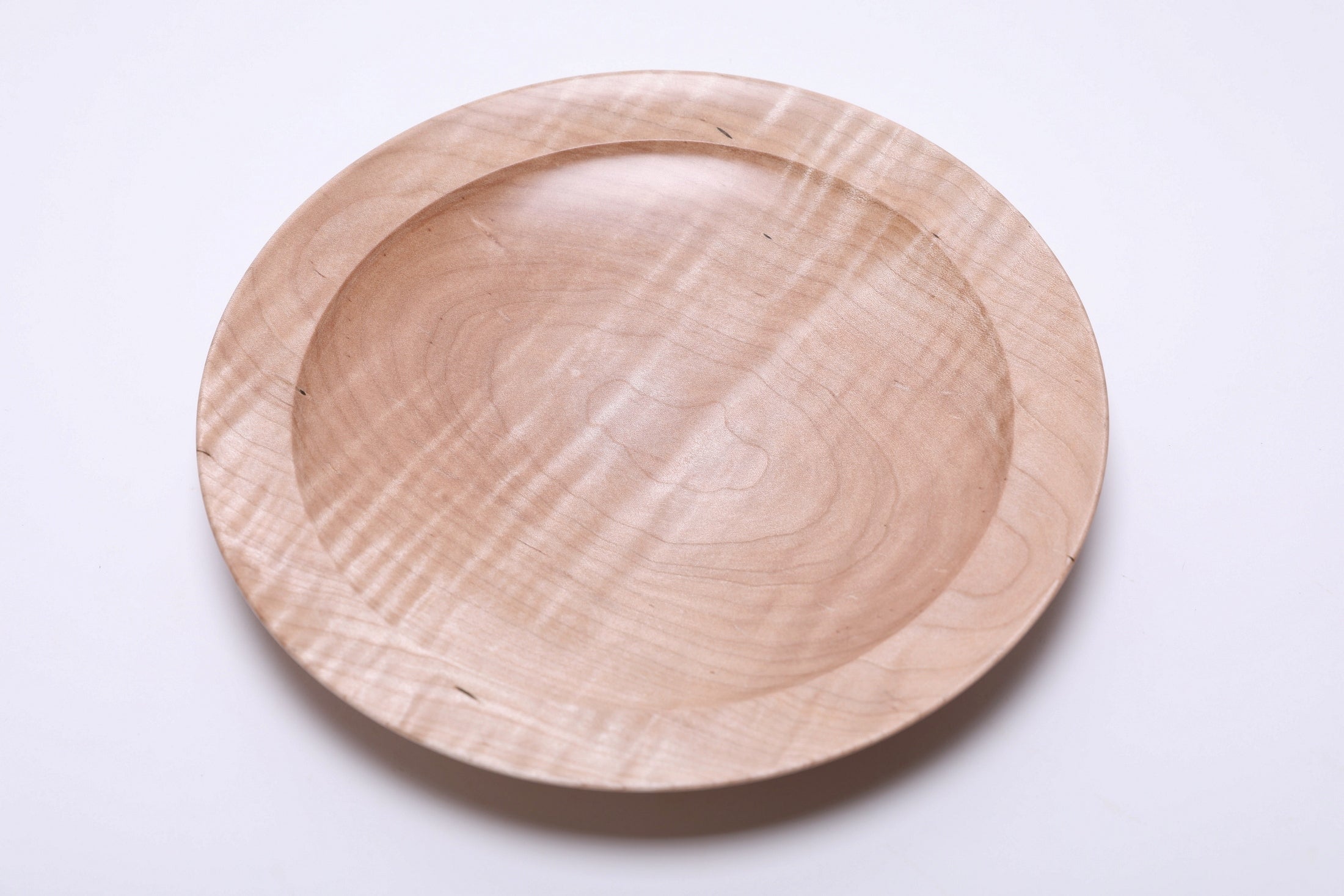 #2695 Shallow Tiger Maple Wooden Bowl  (9 1/2" x 1 1/4")