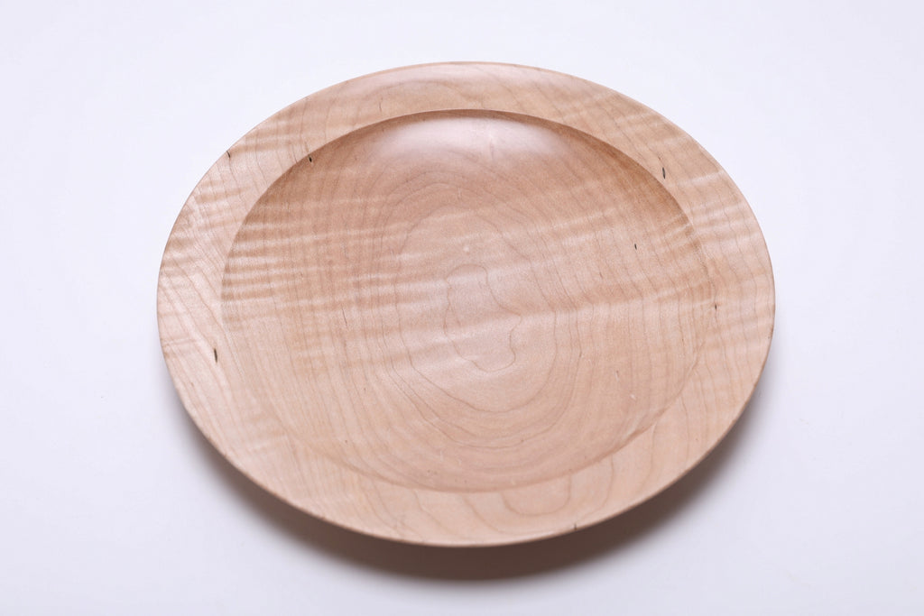 #2695 Shallow Tiger Maple Wooden Bowl  (9 1/2" x 1 1/4")