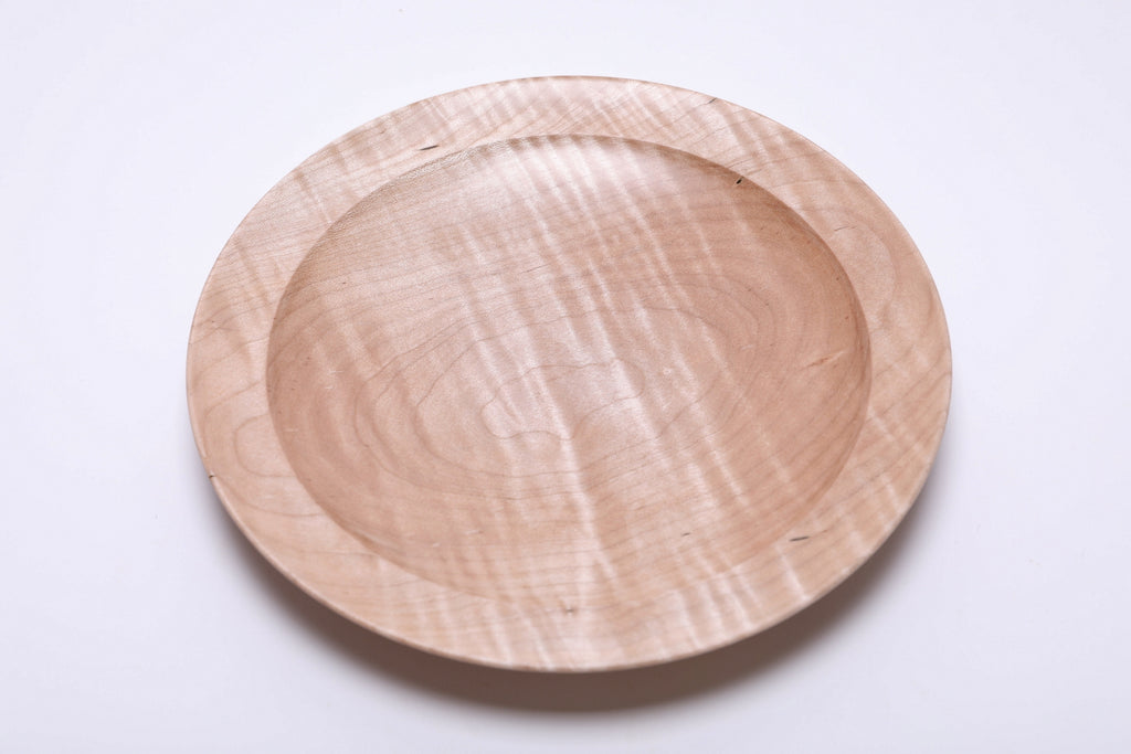 #2695 Shallow Tiger Maple Wooden Bowl  (9 1/2" x 1 1/4")