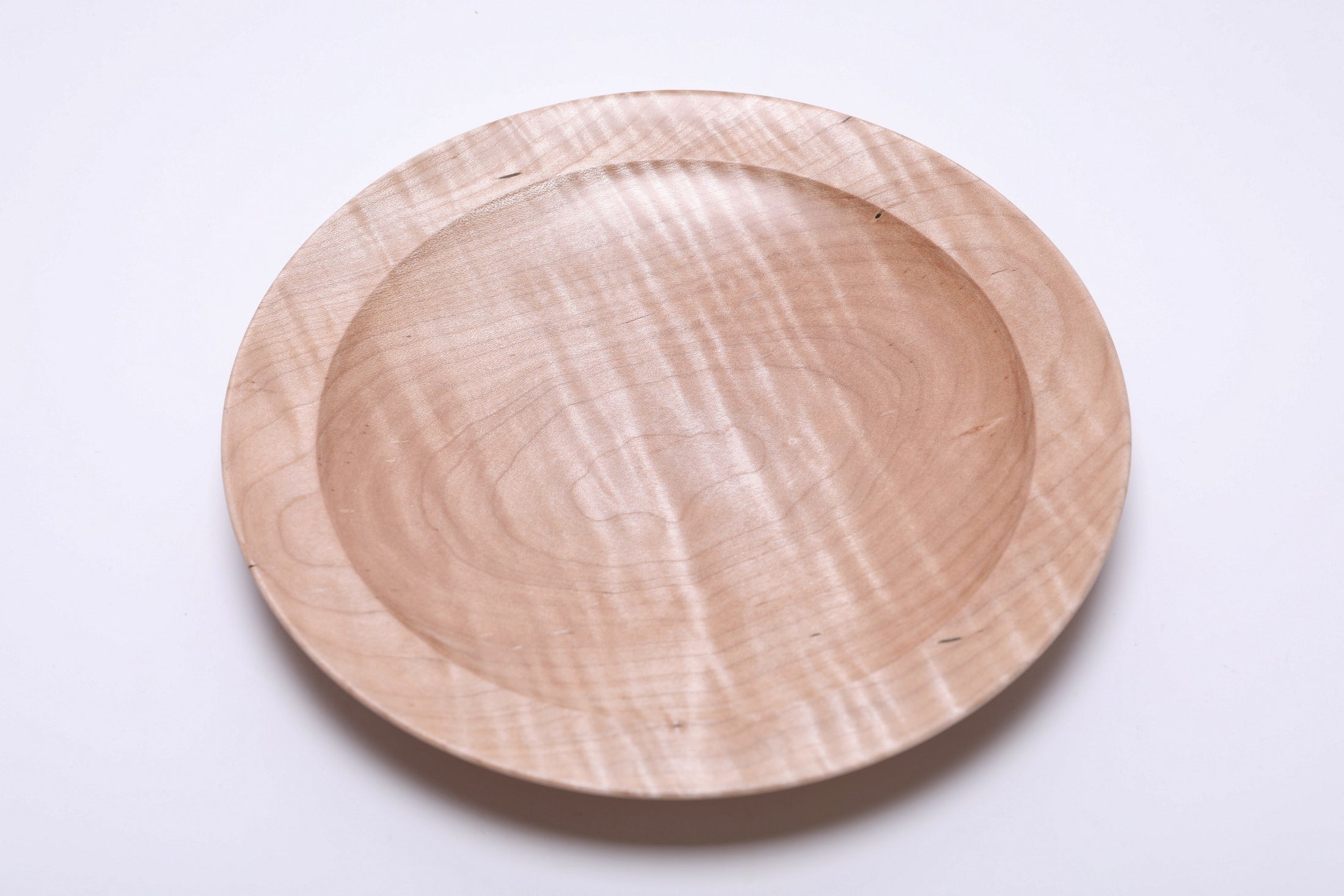 #2695 Shallow Tiger Maple Wooden Bowl  (9 1/2" x 1 1/4")