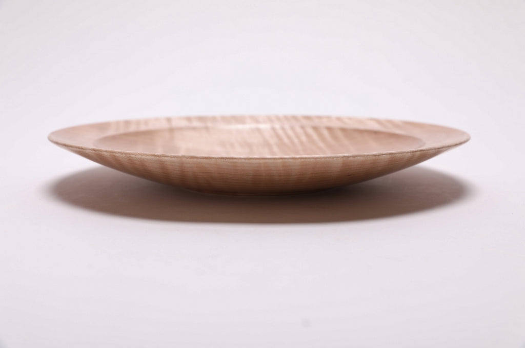 #2695 Shallow Tiger Maple Wooden Bowl  (9 1/2" x 1 1/4")