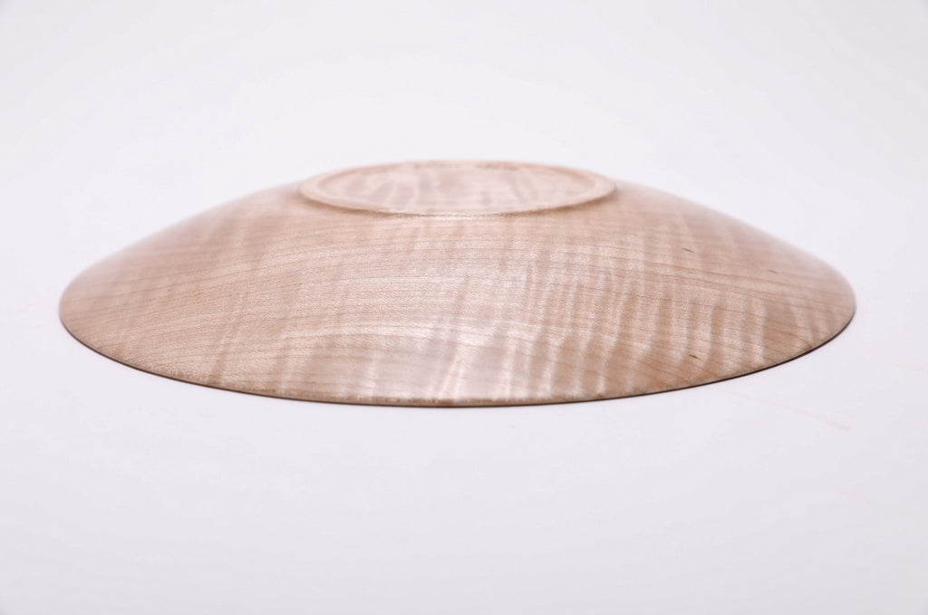 #2695 Shallow Tiger Maple Wooden Bowl  (9 1/2" x 1 1/4")