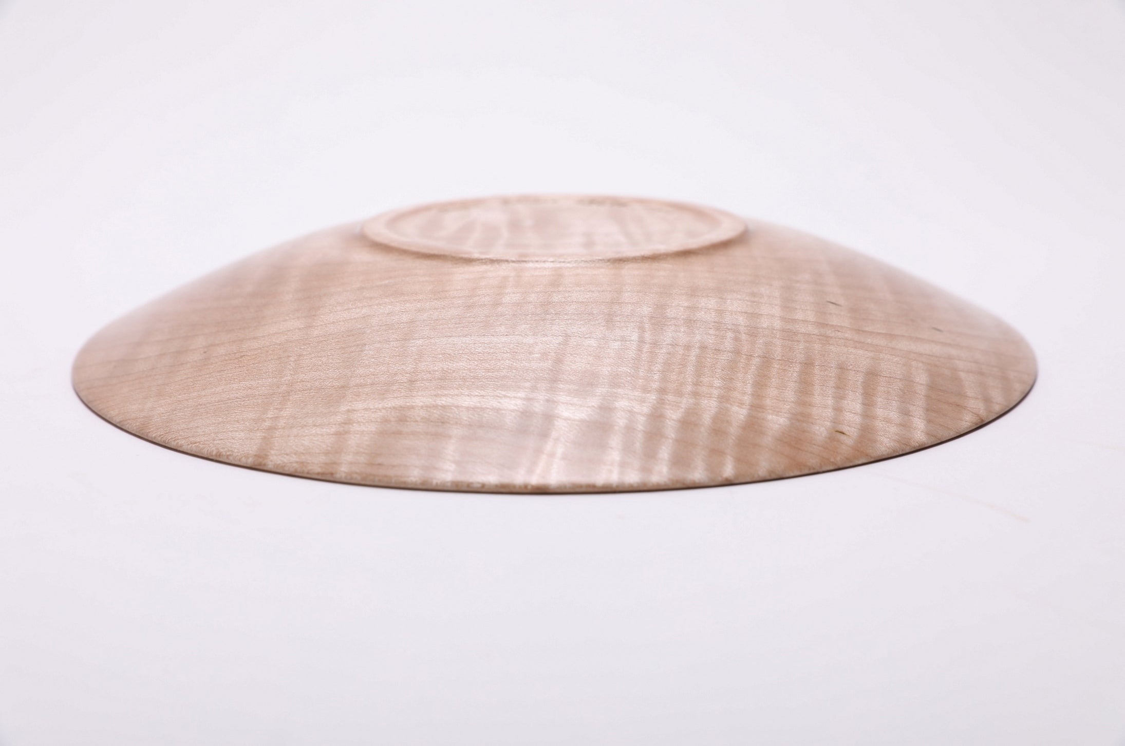 #2695 Shallow Tiger Maple Wooden Bowl  (9 1/2" x 1 1/4")