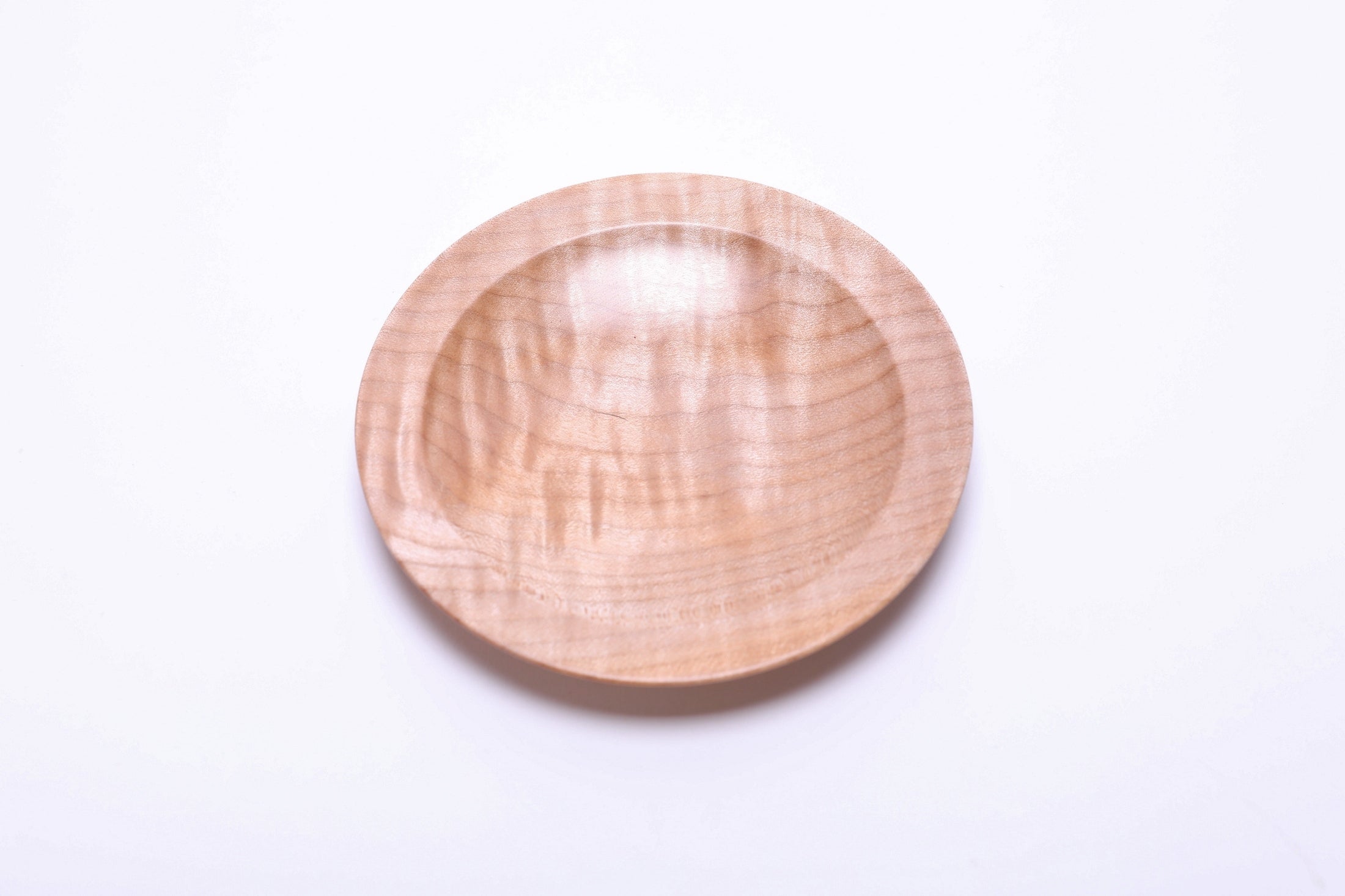 #2696 Quilted Big Leaf Maple Wooden Ring Dish  (5 1/2" x 3/4")