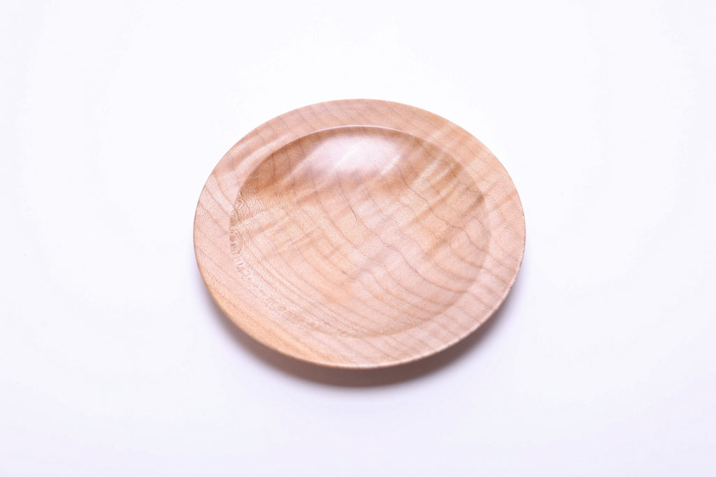 #2696 Quilted Big Leaf Maple Wooden Ring Dish  (5 1/2" x 3/4")