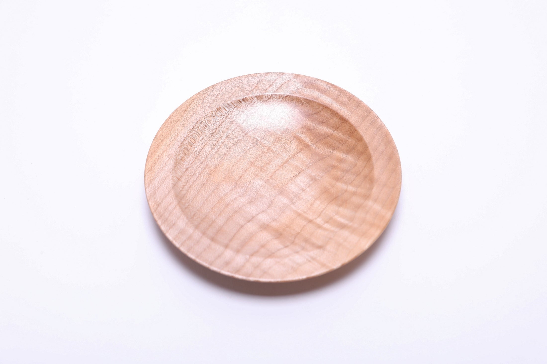 #2696 Quilted Big Leaf Maple Wooden Ring Dish  (5 1/2" x 3/4")