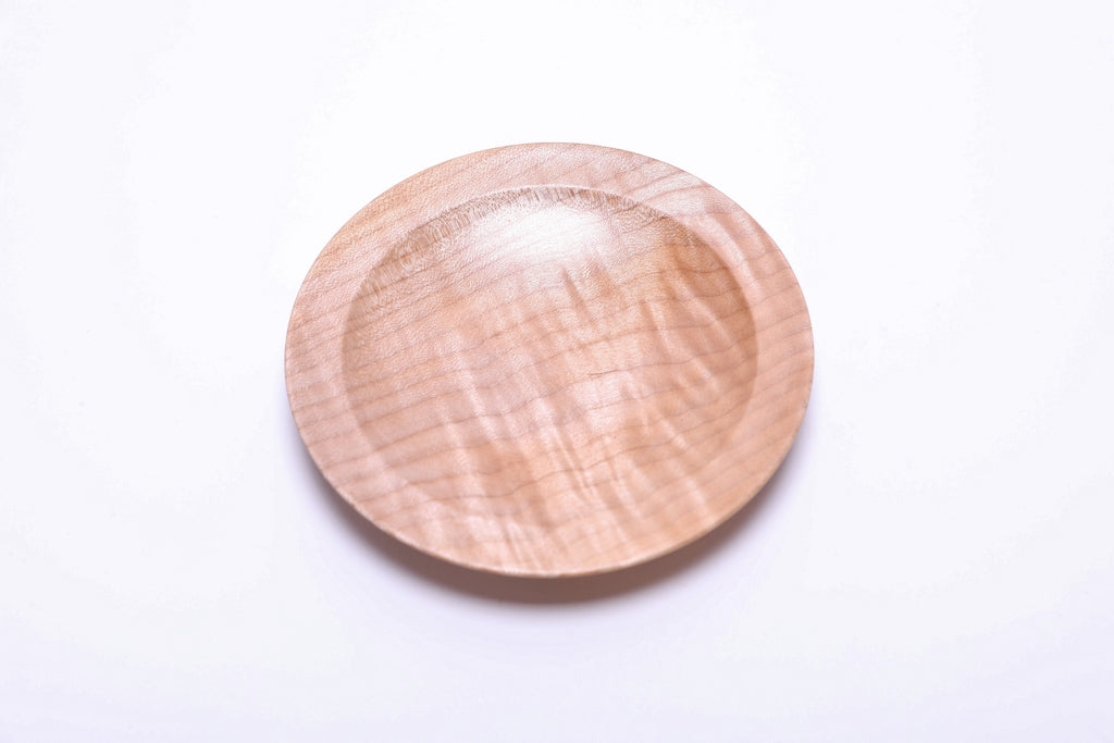 #2696 Quilted Big Leaf Maple Wooden Ring Dish  (5 1/2" x 3/4")
