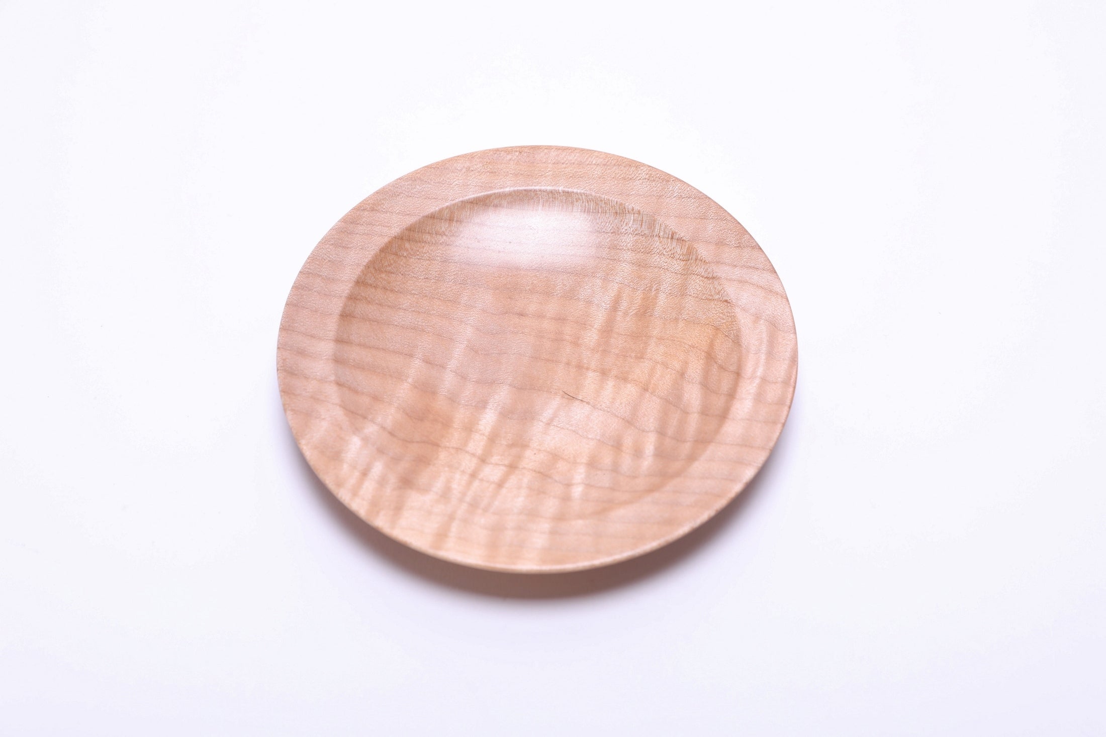 #2696 Quilted Big Leaf Maple Wooden Ring Dish  (5 1/2" x 3/4")