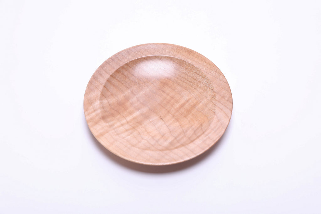 #2696 Quilted Big Leaf Maple Wooden Ring Dish  (5 1/2" x 3/4")