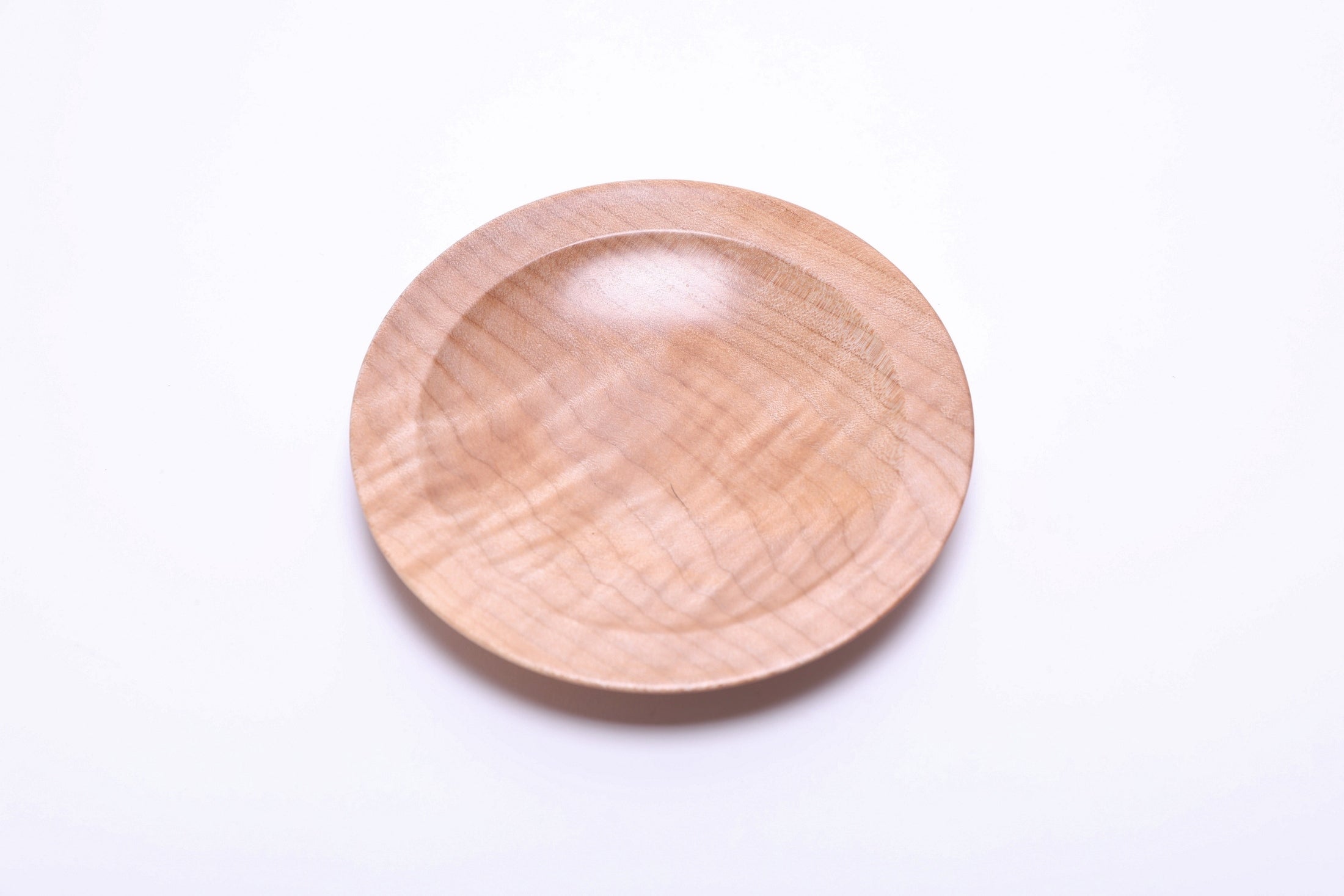 #2696 Quilted Big Leaf Maple Wooden Ring Dish  (5 1/2" x 3/4")