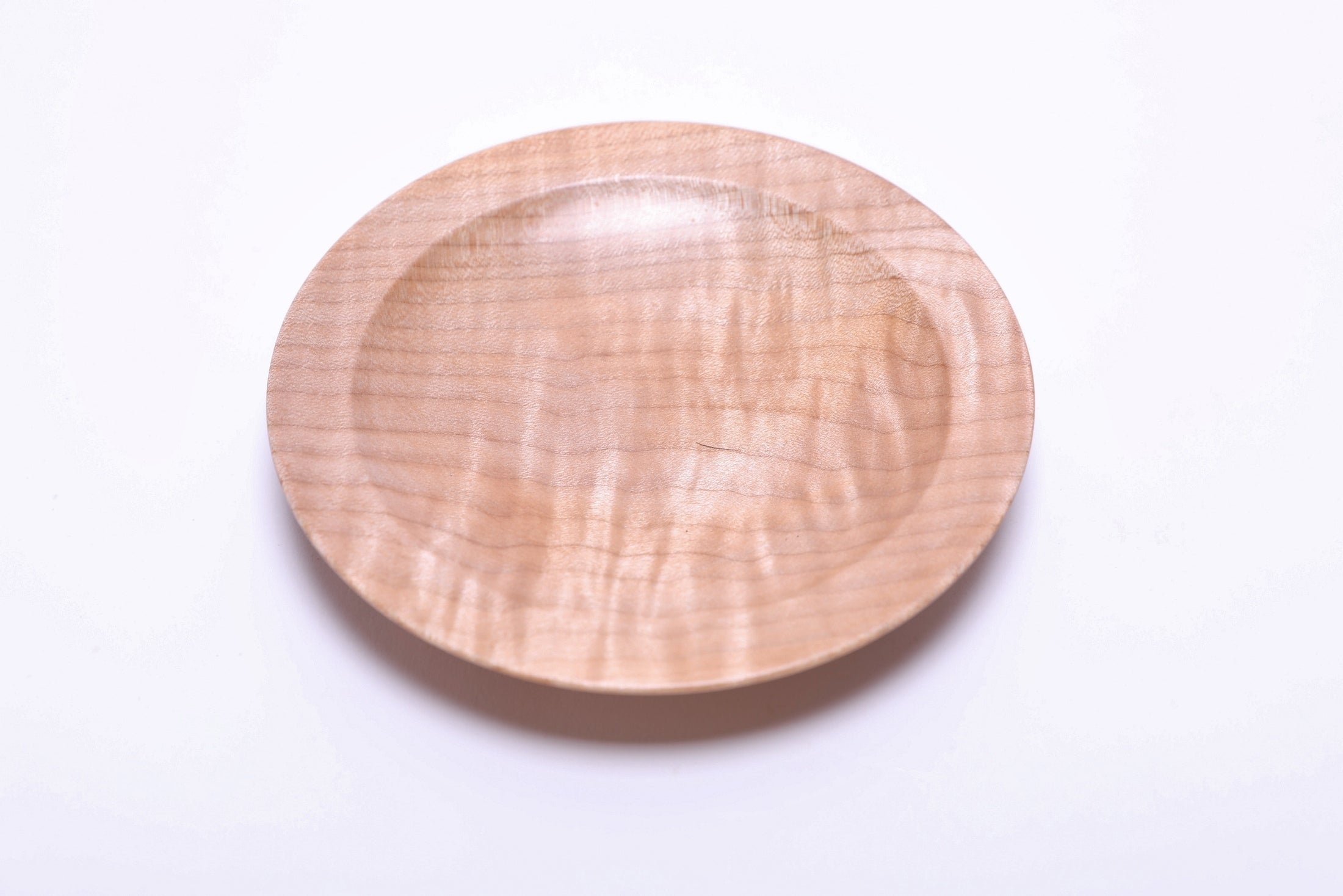 #2696 Quilted Big Leaf Maple Wooden Ring Dish  (5 1/2" x 3/4")