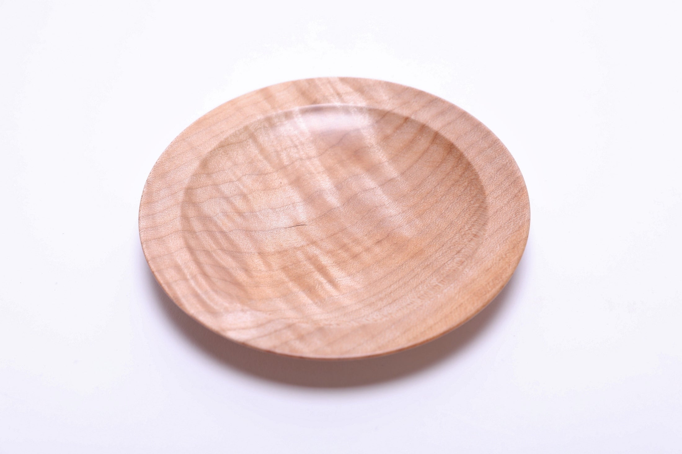 #2696 Quilted Big Leaf Maple Wooden Ring Dish  (5 1/2" x 3/4")
