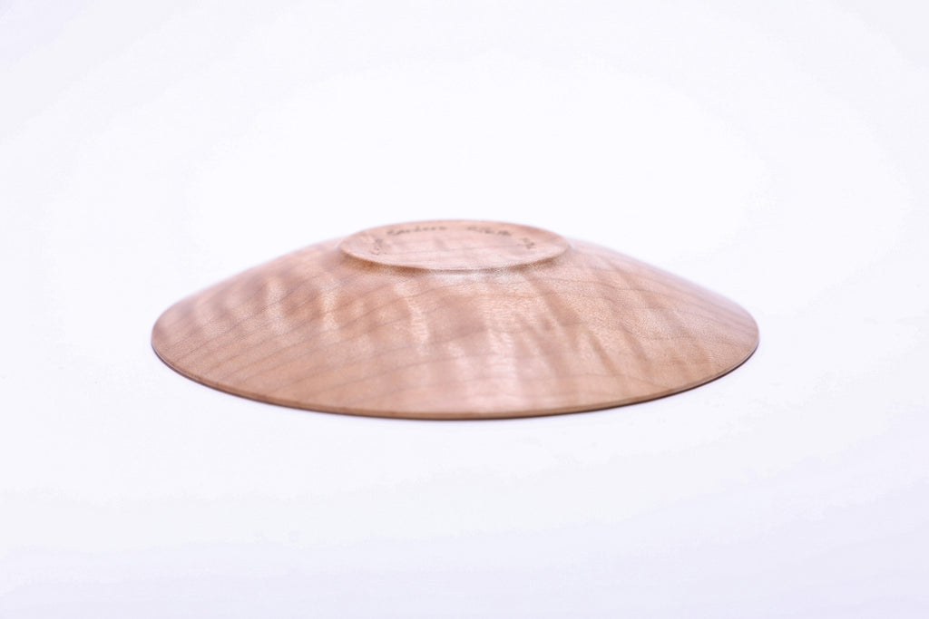 #2696 Quilted Big Leaf Maple Wooden Ring Dish  (5 1/2" x 3/4")