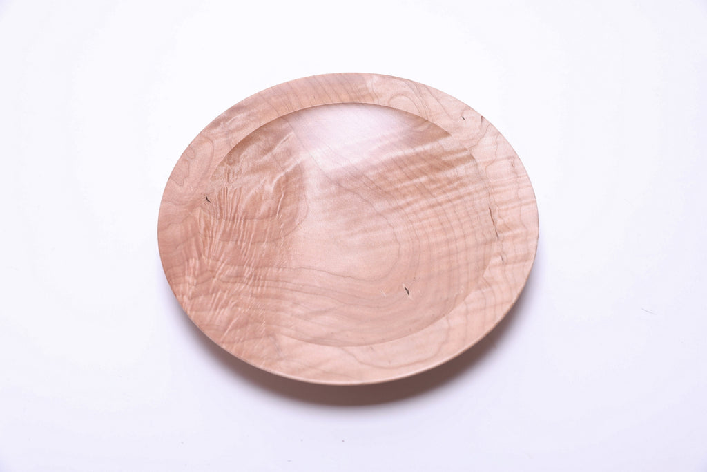 #2698 Tiger Maple Shallow Wooden Bowl  (9 1/8" x 1 1/4")