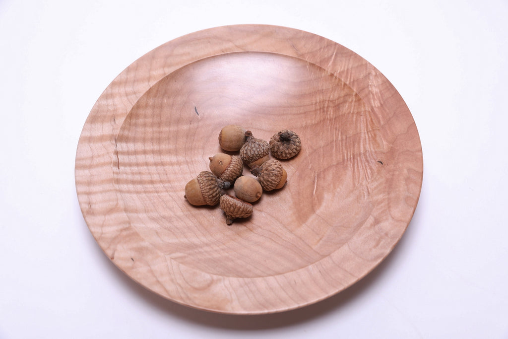 #2698 Tiger Maple Shallow Wooden Bowl  (9 1/8" x 1 1/4")