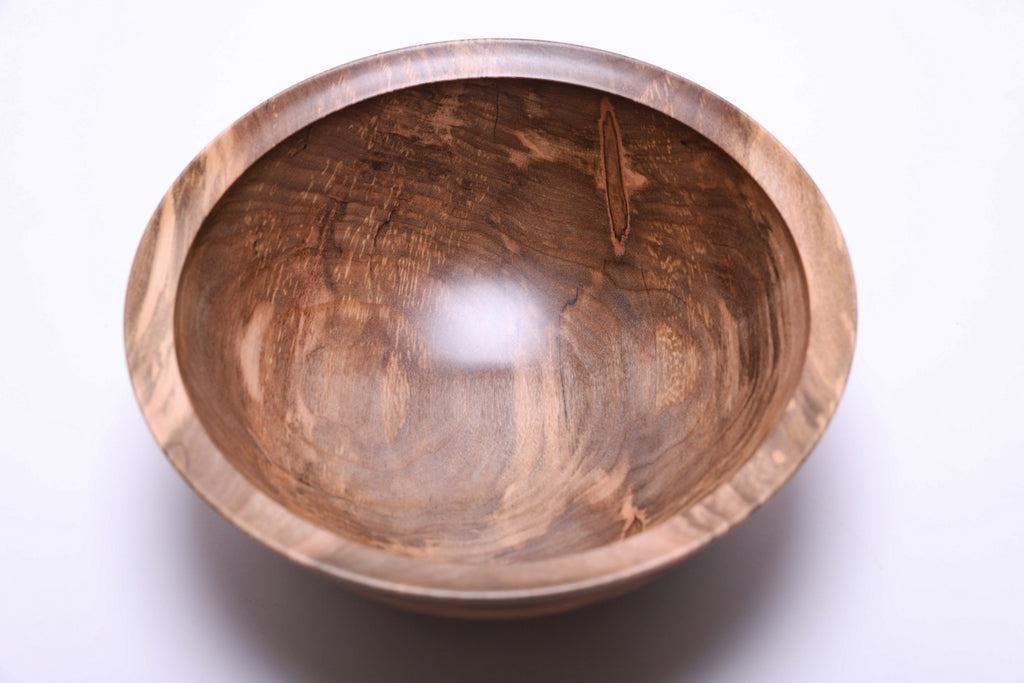 #2697 Spalted Ambrosia Maple Wooden Bowl  (9 1/2" x 3 5/8")