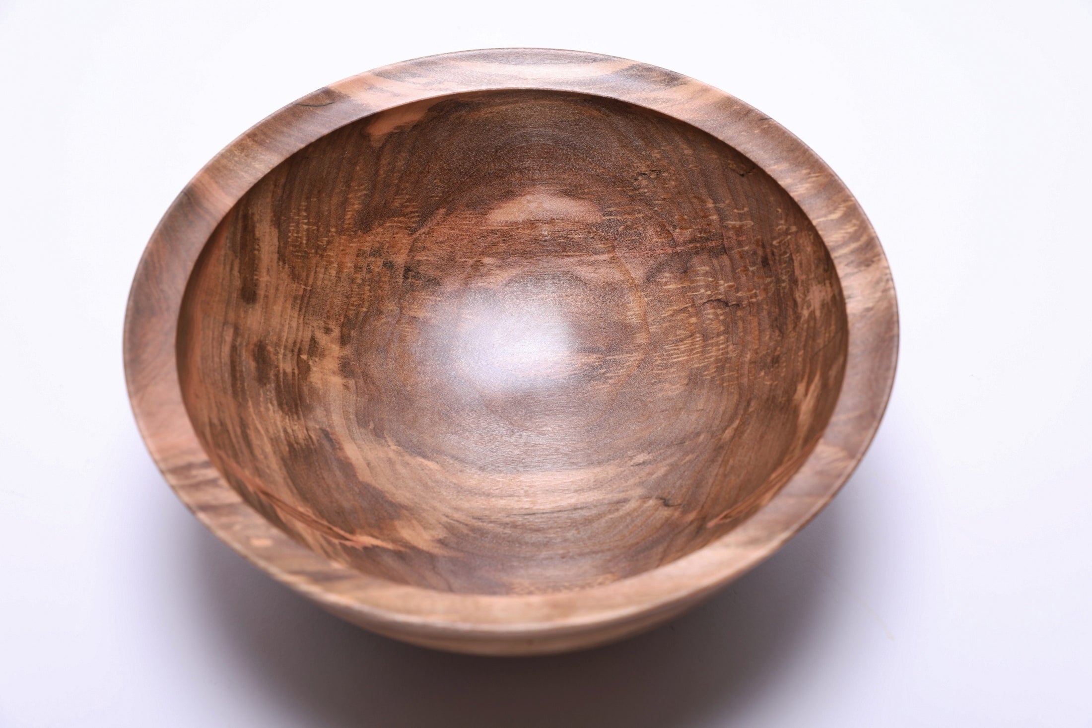 #2697 Spalted Ambrosia Maple Wooden Bowl  (9 1/2" x 3 5/8")