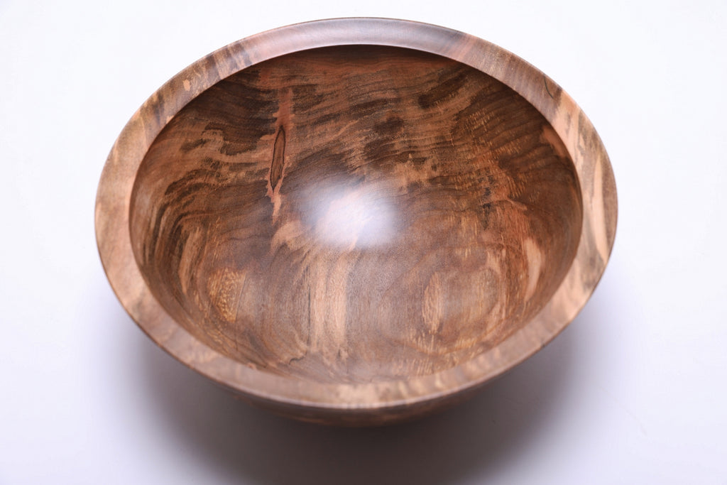 #2697 Spalted Ambrosia Maple Wooden Bowl  (9 1/2" x 3 5/8")