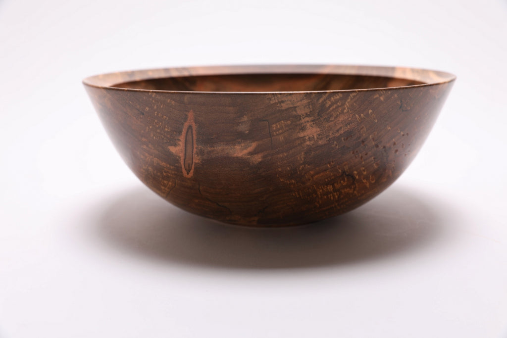 #2697 Spalted Ambrosia Maple Wooden Bowl  (9 1/2" x 3 5/8")