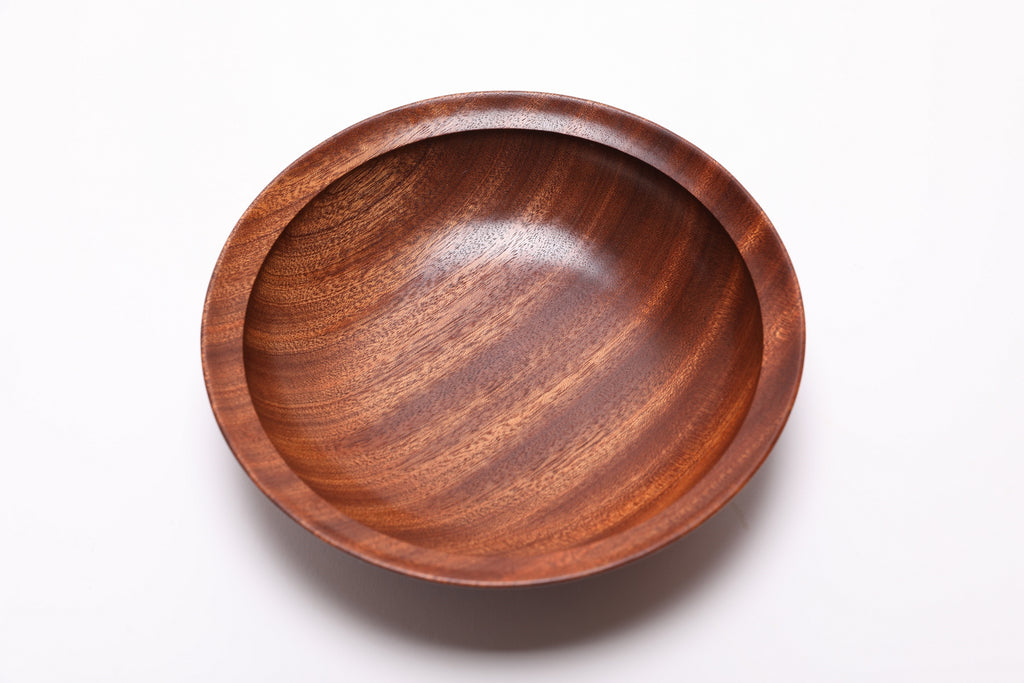 #2704 Ribbon Sapele Wooden Bowl  (7 3/4" x 2")