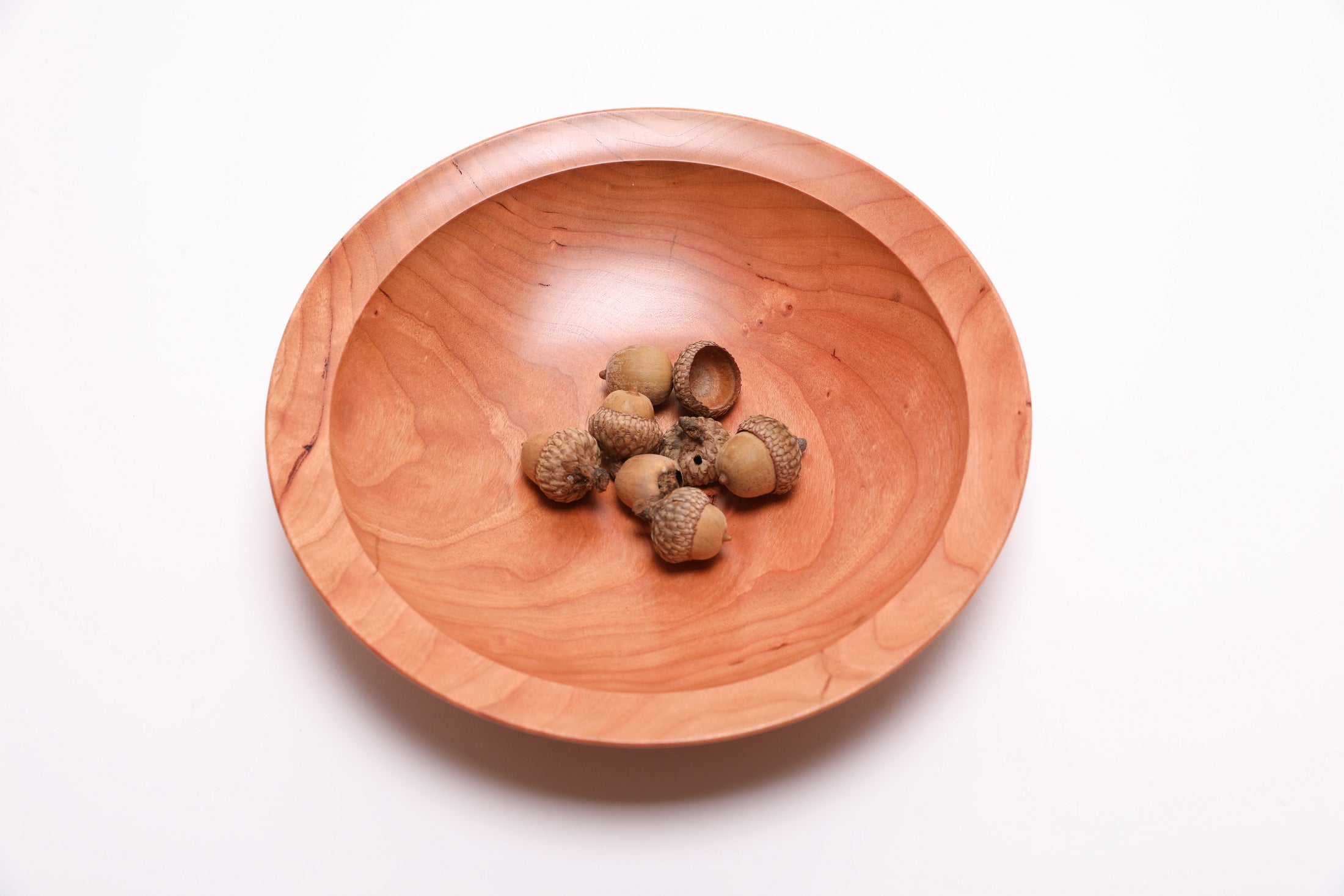 #2707 Curly Wild Black Cherry Wooden Bowl  (8 1/4" x 1 3/4")