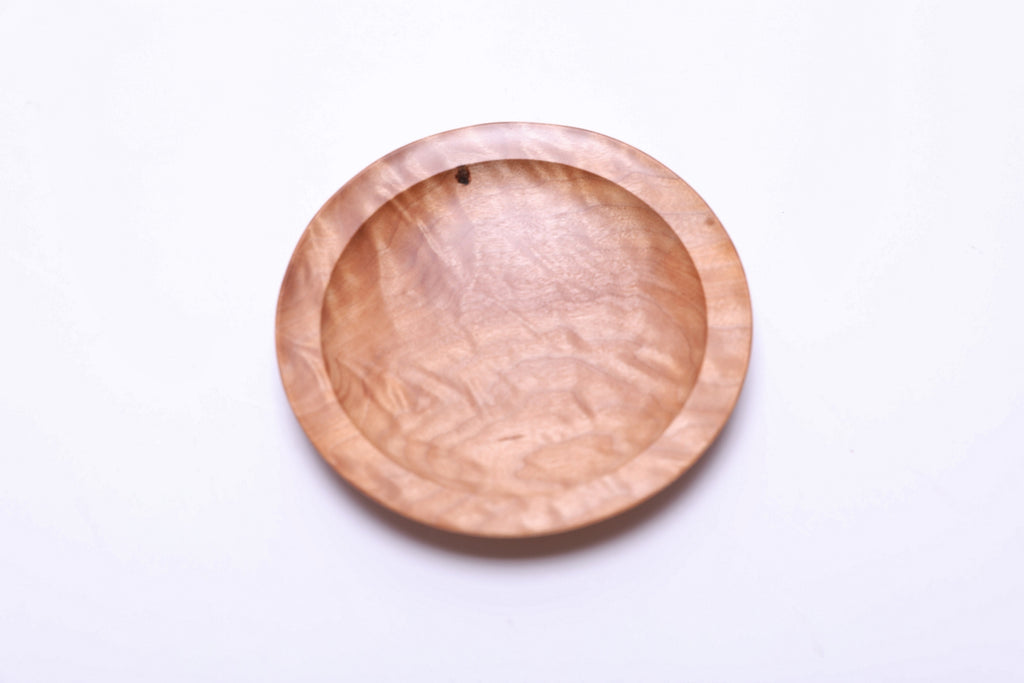 #2705 Quilted Big Leaf Maple Wooden Ring Dish  (4 1/2" x 3/4")
