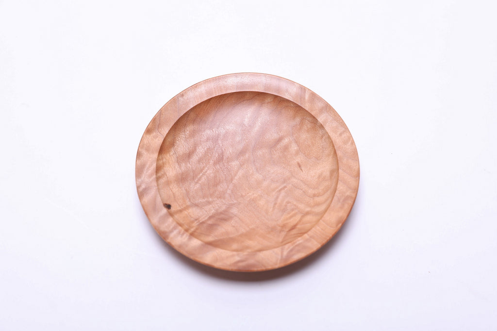 #2705 Quilted Big Leaf Maple Wooden Ring Dish  (4 1/2" x 3/4")