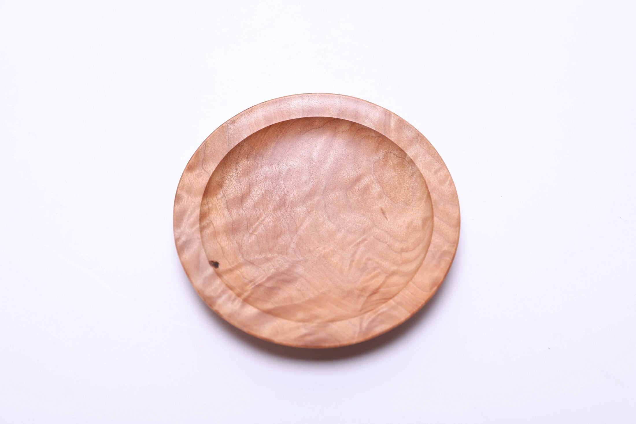 #2705 Quilted Big Leaf Maple Wooden Ring Dish  (4 1/2" x 3/4")