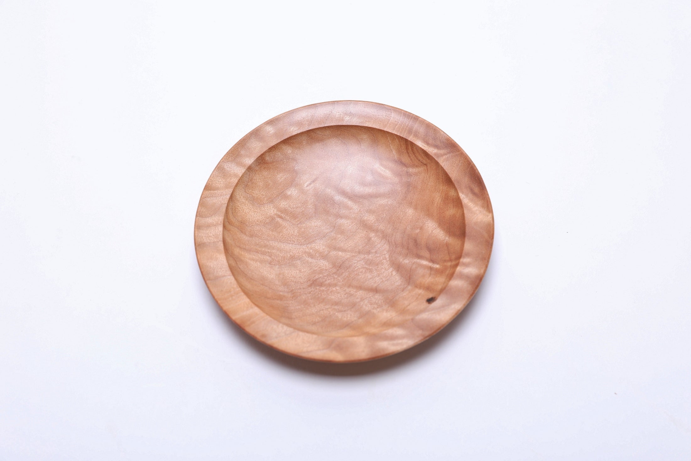 #2705 Quilted Big Leaf Maple Wooden Ring Dish  (4 1/2" x 3/4")