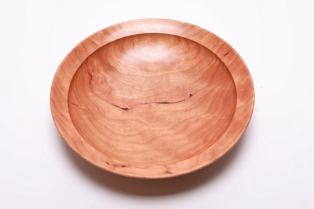 #2714 Curly Wild Black Cherry Wooden Bowl  (8 1/2" x 1 3/4")