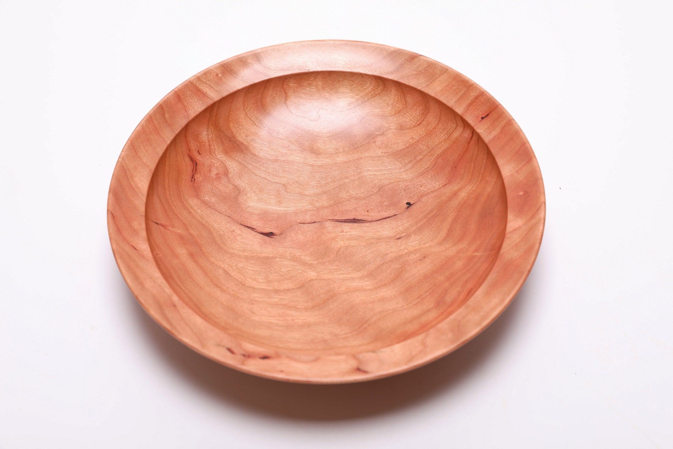 #2714 Curly Wild Black Cherry Wooden Bowl  (8 1/2" x 1 3/4")