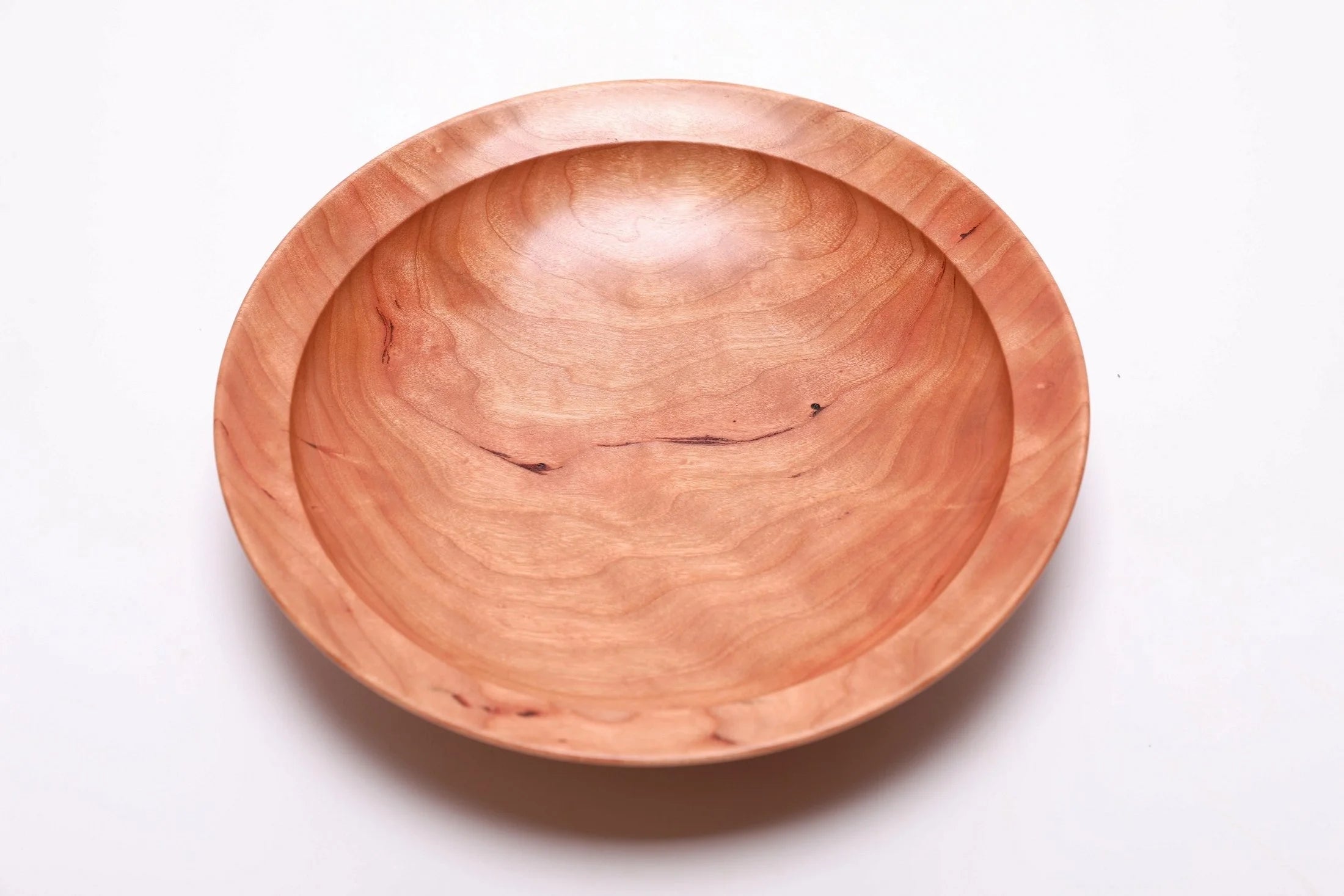 #2714 Curly Wild Black Cherry Wooden Bowl  (8 1/2" x 1 3/4")