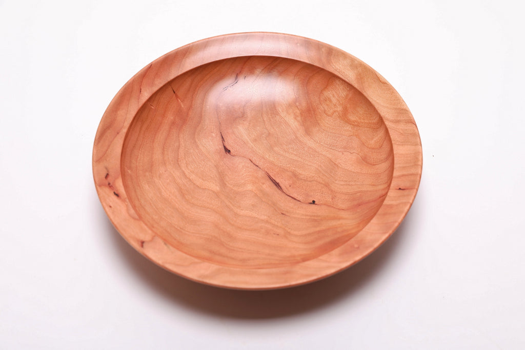 #2714 Curly Wild Black Cherry Wooden Bowl  (8 1/2" x 1 3/4")