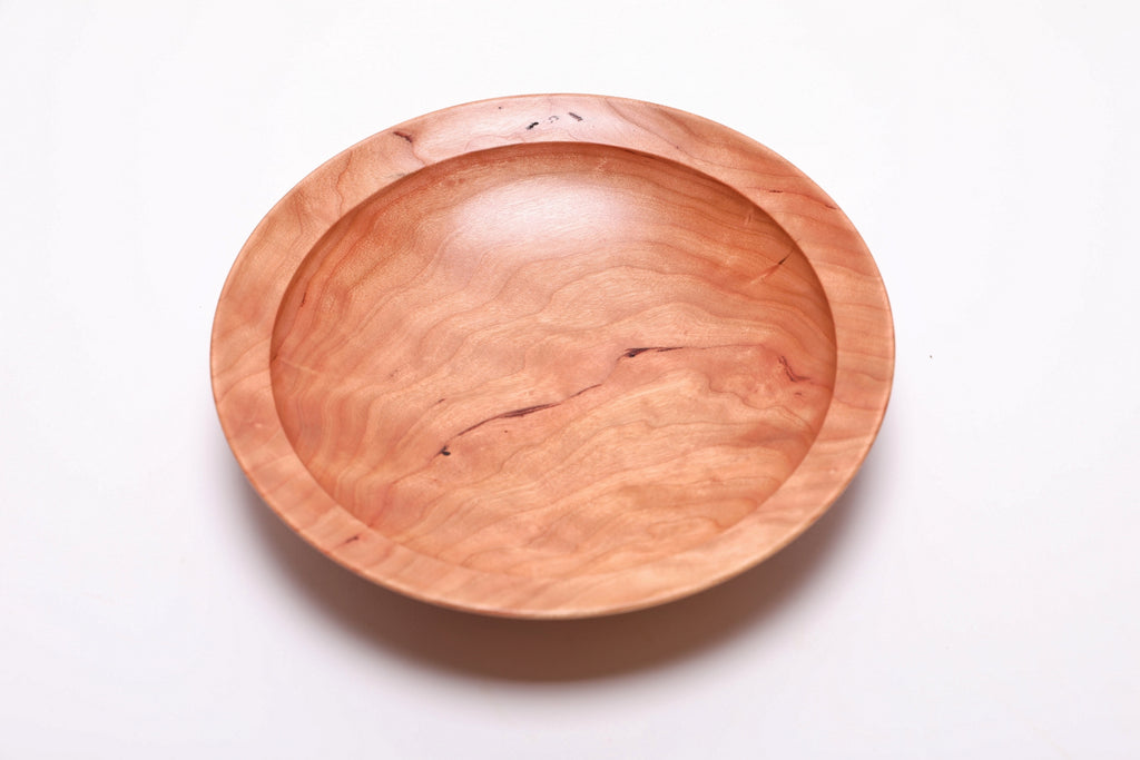 #2714 Curly Wild Black Cherry Wooden Bowl  (8 1/2" x 1 3/4")