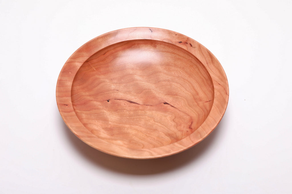 #2714 Curly Wild Black Cherry Wooden Bowl  (8 1/2" x 1 3/4")