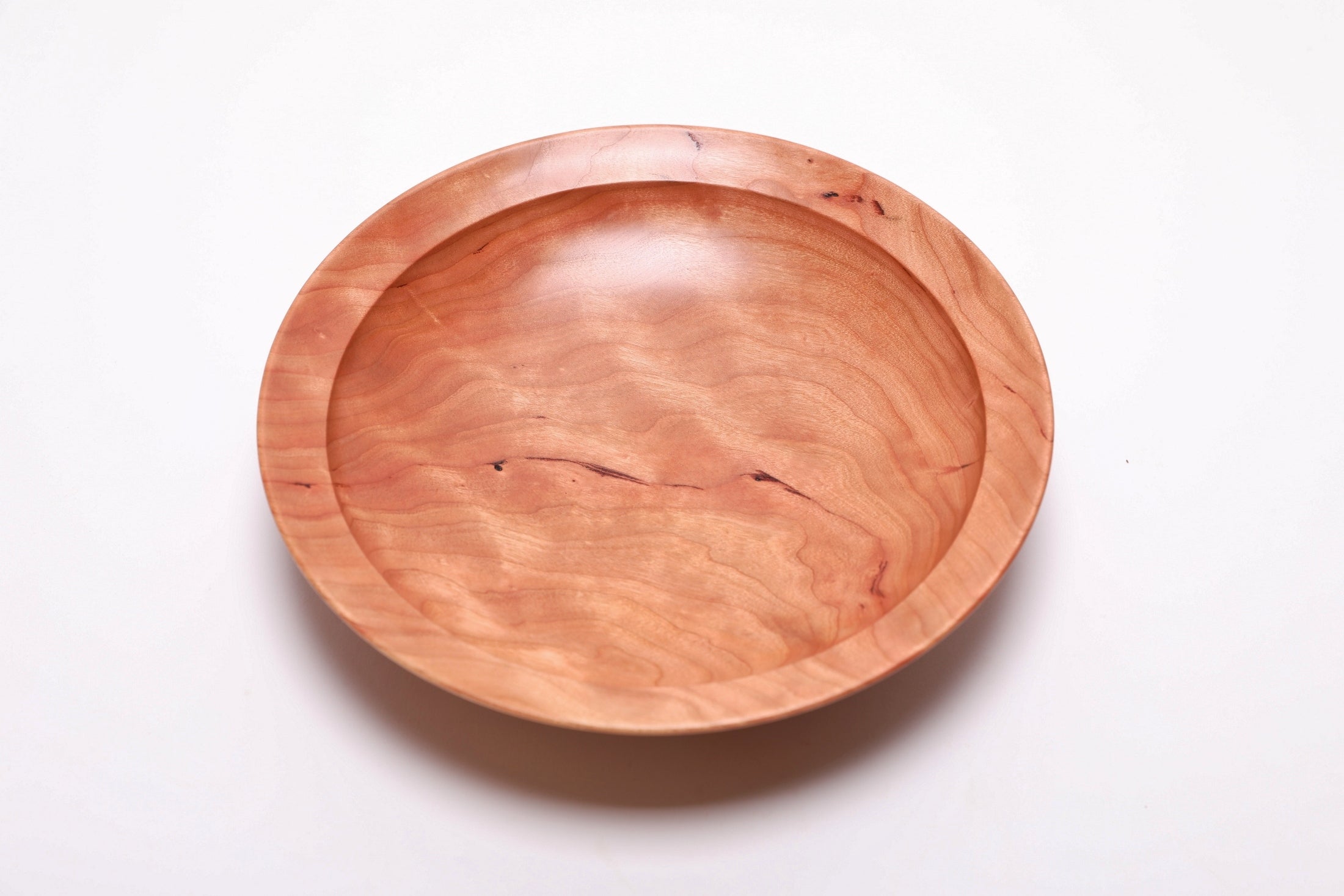 #2714 Curly Wild Black Cherry Wooden Bowl  (8 1/2" x 1 3/4")