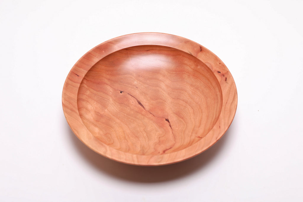 #2714 Curly Wild Black Cherry Wooden Bowl  (8 1/2" x 1 3/4")