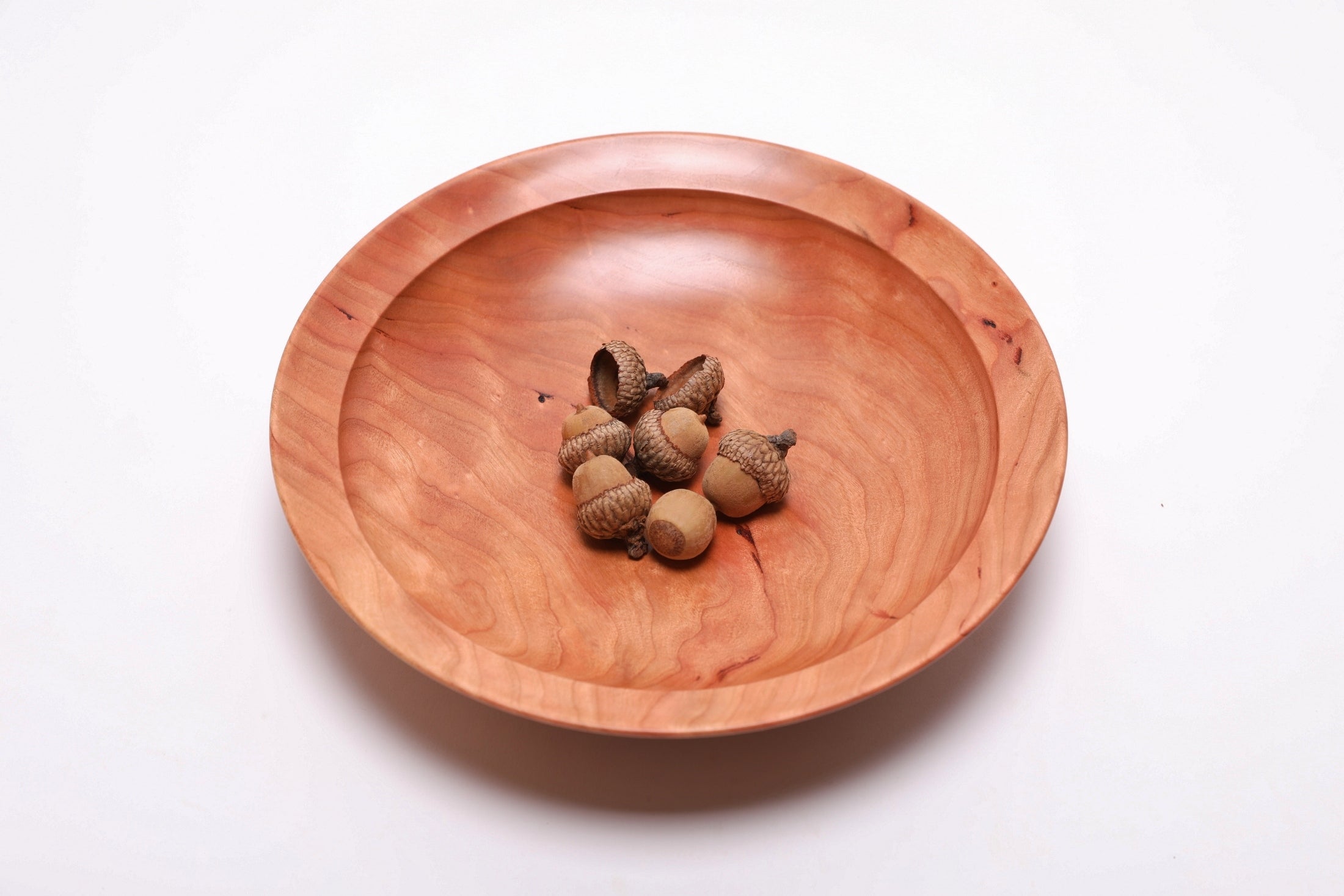 #2714 Curly Wild Black Cherry Wooden Bowl  (8 1/2" x 1 3/4")