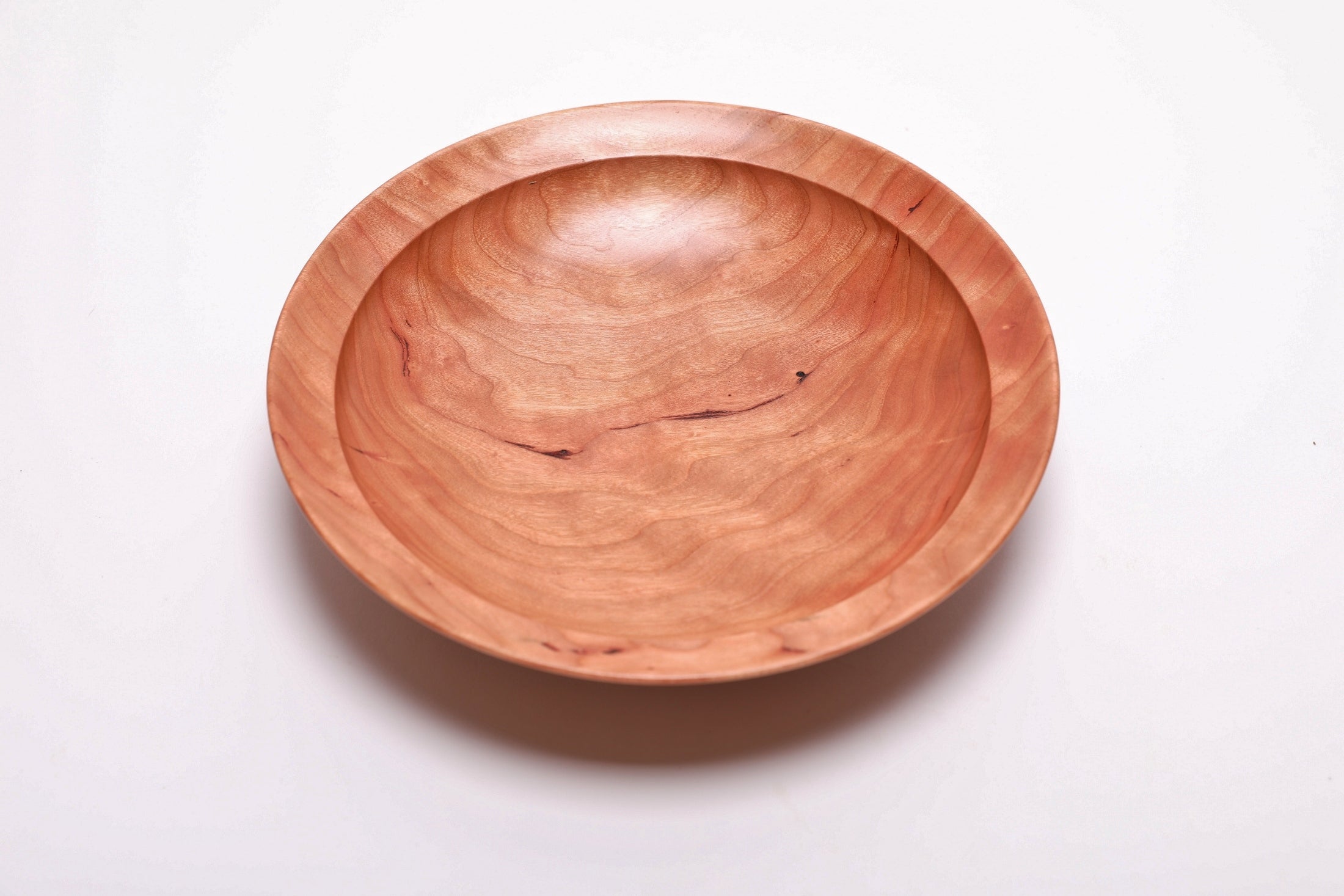 #2714 Curly Wild Black Cherry Wooden Bowl  (8 1/2" x 1 3/4")