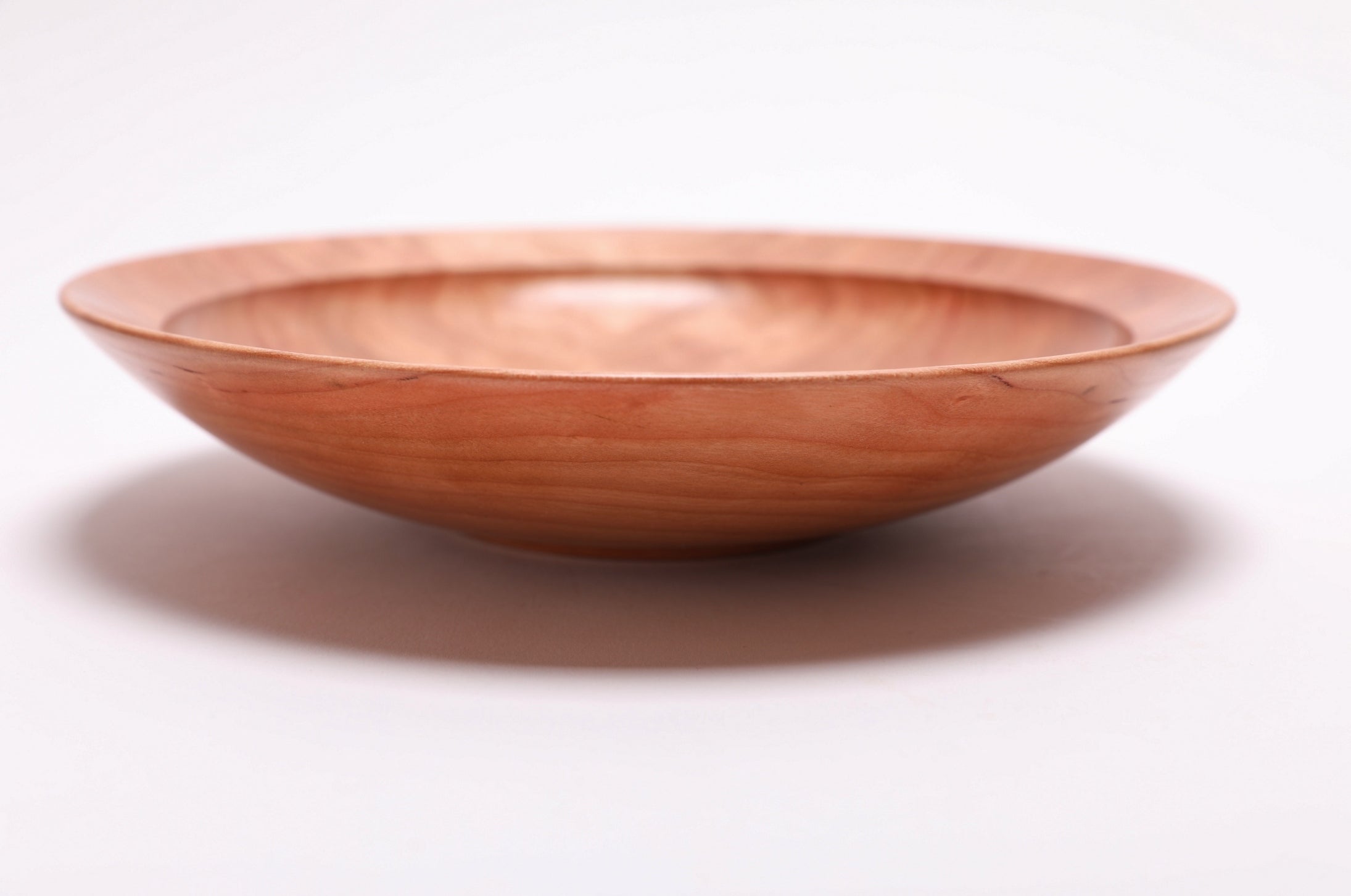 #2714 Curly Wild Black Cherry Wooden Bowl  (8 1/2" x 1 3/4")