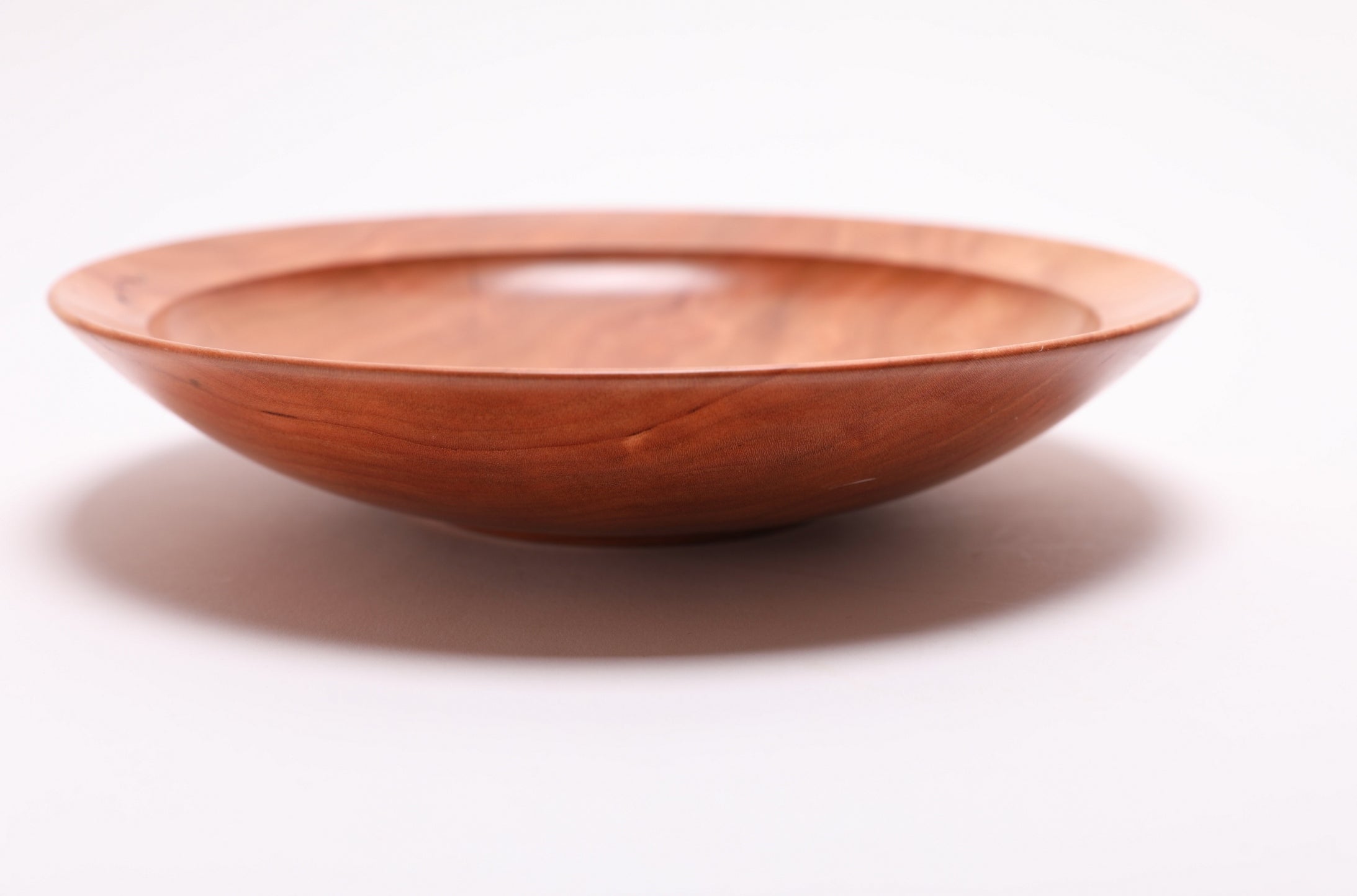 #2714 Curly Wild Black Cherry Wooden Bowl  (8 1/2" x 1 3/4")