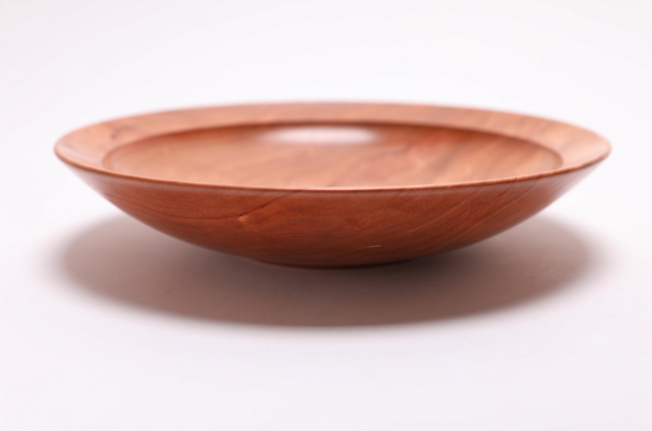 #2714 Curly Wild Black Cherry Wooden Bowl  (8 1/2" x 1 3/4")