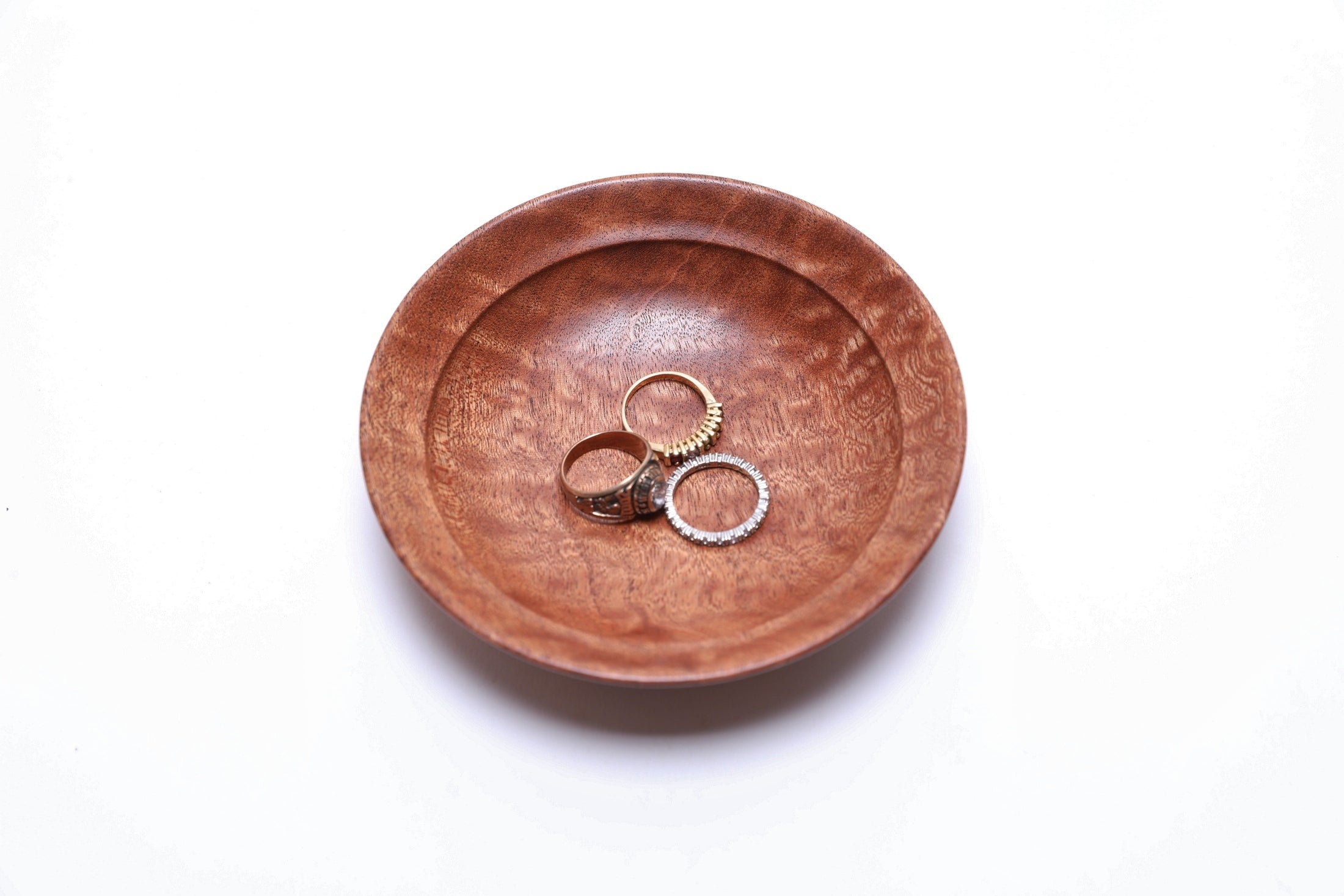 Small Quilted Pommele Sapele Ring Dish #2723 (5" x 1 1/4")