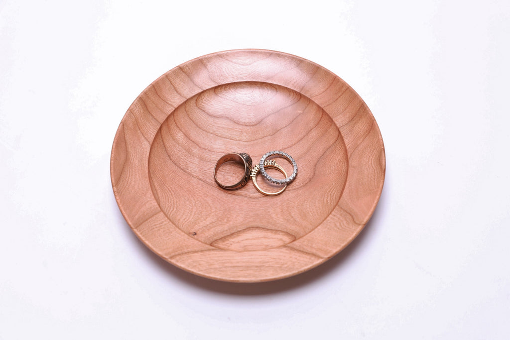 Curly Wild Black Cherry Wooden Ring Dish  #2726  (6 1/8 x 7/8")