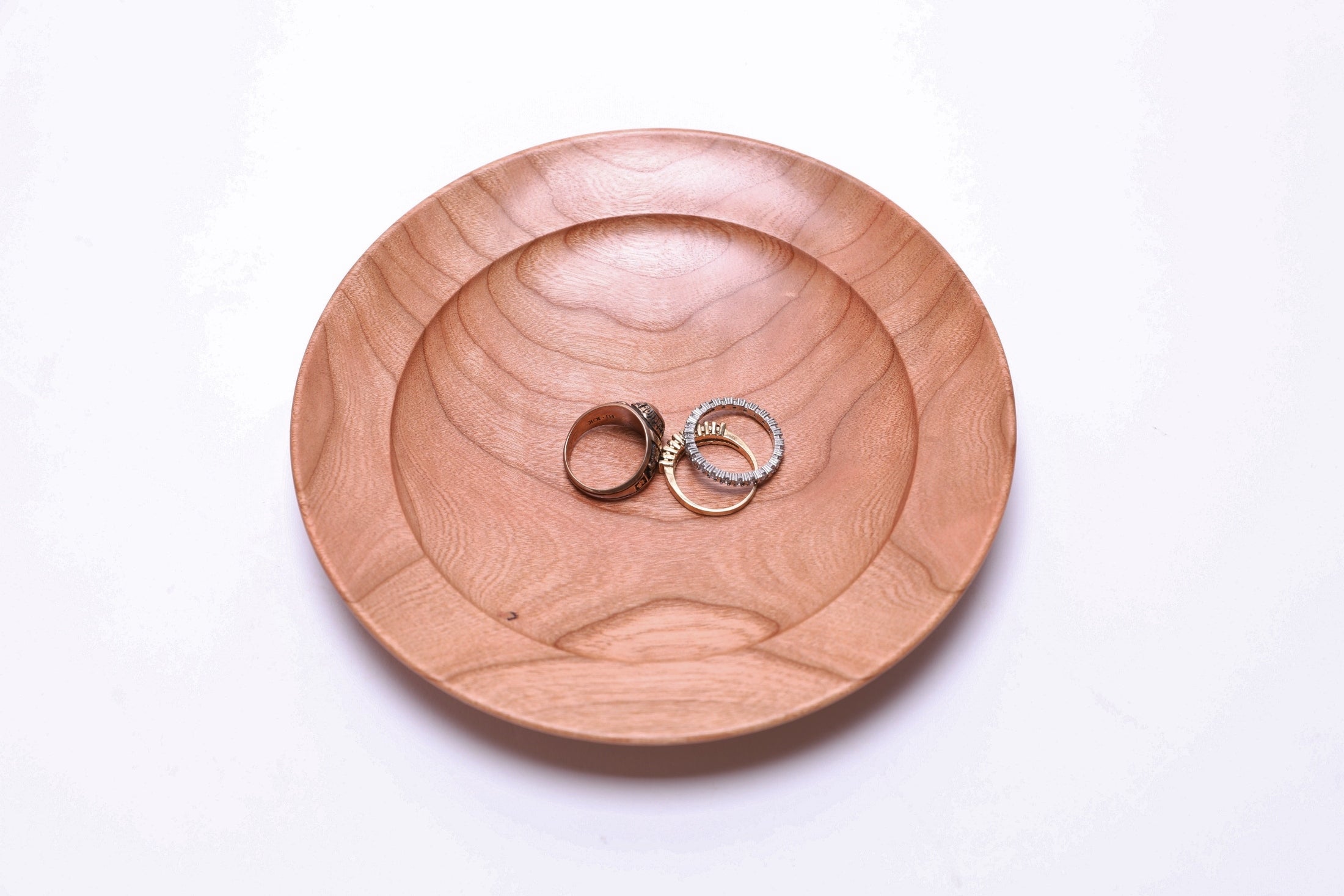 Curly Wild Black Cherry Wooden Ring Dish  #2726  (6 1/8 x 7/8")